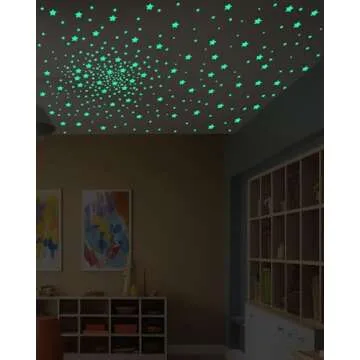 Greingways 201 Pcs Glow in The Dark Stars Stickers for Ceiling Bedroom, Stocking Stuffers for Kids Ages 2-4, 3-5, 4-8, 8-12, Kids Wall Room Decor Toddler Stocking Stuffers for Boys Girls