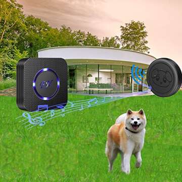 EverNary Dog Door Bell, Wireless Doggie Doorbells for Potty Training,Dog Bells to Go Outside, Dog Bells with Waterproof Touch Button, Dog Bell with 1 Receiver and 3 Transmitters, Black