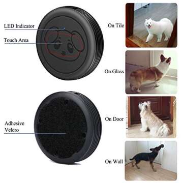 EverNary Dog Door Bell, Wireless Doggie Doorbells for Potty Training,Dog Bells to Go Outside, Dog Bells with Waterproof Touch Button, Dog Bell with 1 Receiver and 3 Transmitters, Black