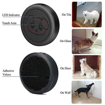 EverNary Dog Door Bell, Wireless Doggie Doorbells for Potty Training,Dog Bells to Go Outside, Dog Bells with Waterproof Touch Button, Dog Bell with 1 Receiver and 3 Transmitters, Black