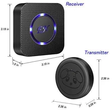 EverNary Dog Door Bell, Wireless Doggie Doorbells for Potty Training,Dog Bells to Go Outside, Dog Bells with Waterproof Touch Button, Dog Bell with 1 Receiver and 3 Transmitters, Black