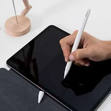 FRTMA Compatible with Apple Pencil (2nd Generation) Silicone Case Sleeve Holder Grip + Nib Cover (2 Pieces) Accessories Kit Compatible iPad Pro 12.9” (3rd Generation) & iPad Pro 11”, White