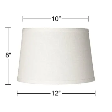 Stylish Set of 2 White Drum Lamp Shades - 10" Top