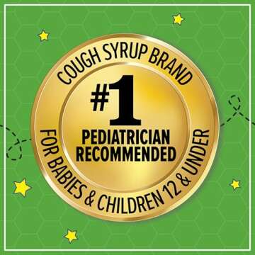 Zarbee's Kids Cough + Mucus Nighttime for Children 2-6 with Dark Honey, Ivy Leaf, Zinc & Elderberry,...