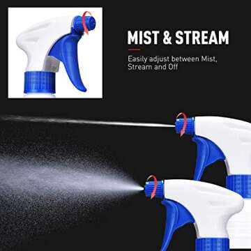 Airbee Plastic Spray Bottles 2 Pack 16 Oz for Cleaning Solutions, Essential Oils, Hair, Planting, Bleach, Professional Empty Spraying Bottle, Mist Water Sprayer with Adjustable Nozzle and Measurements