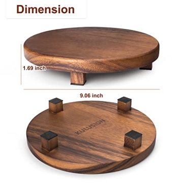 Elegant Walnut Wood Pedestal Stand for Kitchen and Decor