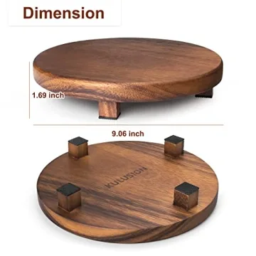 Elegant Walnut Wood Pedestal Stand for Kitchen and Decor