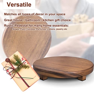 Elegant Walnut Wood Pedestal Stand for Kitchen and Decor