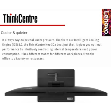 Lenovo ThinkCentre All-in-One Business Computer, 23.8" FHD Display, 12th Gen Intel 6-Core Processor, 16GB RAM, 512GB PCIe SSD, Wi-Fi, HDMI, Webcam, DVD-RW, Windows 11 Pro (Renewed)