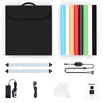 Travor Photo Box with 8 Color Backdrops and LED Lighting