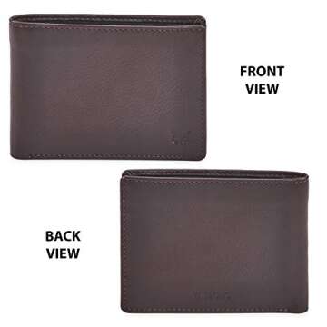 Real Leather RFID Blocking Bifold Wallet - Elegant & Secure
