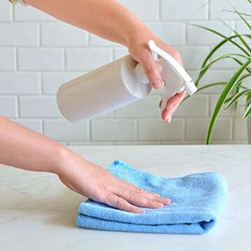 Youngever 5 Pack 16 Ounce Empty Plastic Spray Bottles, Spray Bottles for Hair and Cleaning Solutions (Solid White)