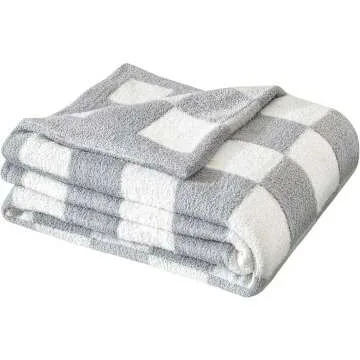 Cozy Reversible Checkered Throw Blanket - 60"×79"