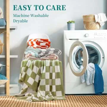 Cozy Reversible Checkered Throw Blanket - 60"×79"