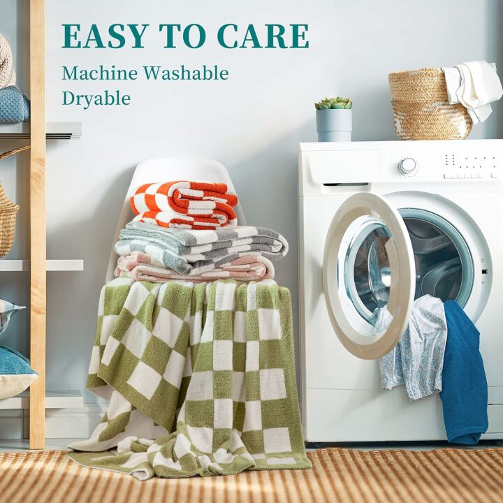 Cozy Reversible Checkered Throw Blanket - 60"×79"