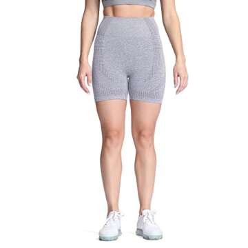 Aoxjox Seamless Workout Biker Shorts - High Waisted, Squat-Proof Athletic Gear