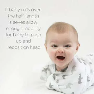 Amazing Baby Transitional Swaddle Sack with Arms Up Half-Length Sleeves and Mitten Cuffs, Small, 0-3 months, 6-14 lbs, Sterling Confetti (Arms Up Swaddle, Transition Swaddle Sleep Sack)