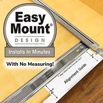 LYNK PROFESSIONAL® Pot and Pan Organizer for Cabinet - Pull Out Pan Organizer Rack - Slide Out Pans and Pots Lid Drawer - Under Cabinet Kitchen Organization and Sliding Storage - 11" W x 21" D, Chrome