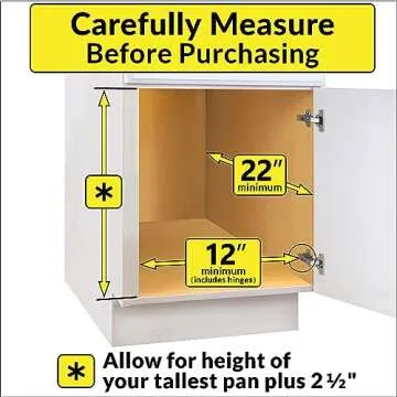 LYNK PROFESSIONAL® Pot and Pan Organizer for Cabinet - Pull Out Pan Organizer Rack - Slide Out Pans and Pots Lid Drawer - Under Cabinet Kitchen Organization and Sliding Storage - 11" W x 21" D, Chrome