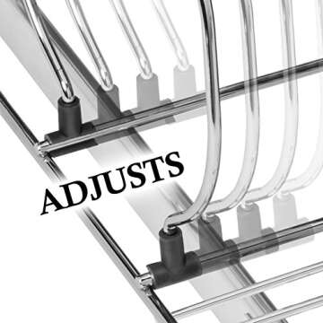 LYNK PROFESSIONAL® Pot and Pan Organizer for Cabinet - Pull Out Pan Organizer Rack - Slide Out Pans and Pots Lid Drawer - Under Cabinet Kitchen Organization and Sliding Storage - 11" W x 21" D, Chrome