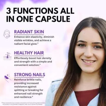 VITBOOST Biotin with Hyaluronic Acid, Collagen and Keratin – 25000 mcg Hair Growth Vitamins for Men and Women – Nails and Skin, USA Made - Third Party Tested, B1, B2, B3, B6, B7 Complex - 60 Capsules