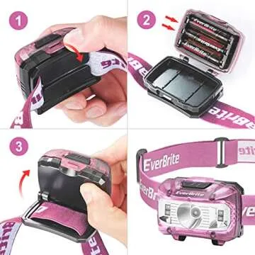 EverBrite Headlamp, 2 Pack Kids Headlamp with Red Light and Memory Function, Head Lamp for Adults and Kids with 5 Modes, Bright Headlamps for Camping, Running, Batteries Included