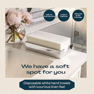 200-Pack Lintext Disposable Linen-Feel Guest Towels - Soft, Absorbent and Made In USA