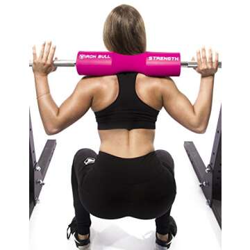 Iron Bull Strength Advanced Squat Pad - Barbell Pad for Squats, Lunges & Hip Thrusts - Neck & Shoulder Protective Pad Support (Pink)