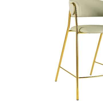 Lara Cream Vegan Leather Counter Stool Set of 2 for Stylish Homes