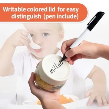 EONJOE Glass Baby Food Jars - 12-Pack BPA Free Baby Food Containers