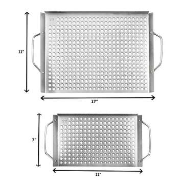 Outset Stainless Steel Grill Topper Set for Perfect Grilling