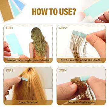 EHDIS Hair Extension Tape Remover Kit with Tape Remover Board,Tape Scraper Tool with Blade,Hair Separating and Selecting Tool, Tweezers,Hair Adhesive Tape,Sponge Pad- Type B