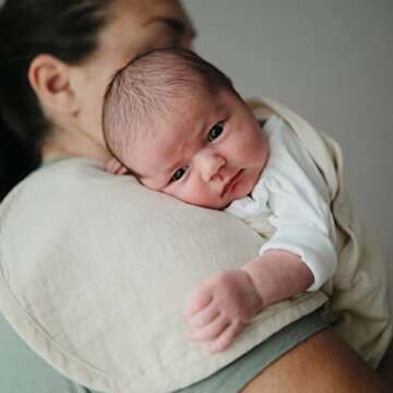 mushie Muslin Baby Burp Cloths | 100% Organic Cotton, Set of 2 (Blush/Fog)