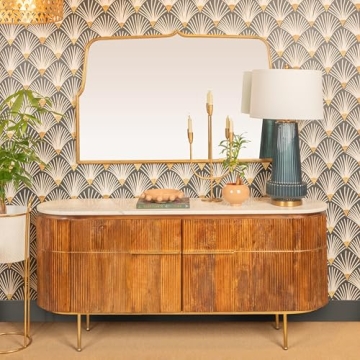 Creative Co-Op Arched Distress Gold Wall Mirror