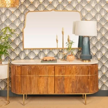 Creative Co-Op Arched Distress Gold Wall Mirror