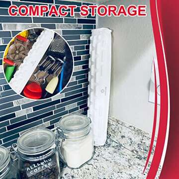 STARCONE Silicone Dish Drying Mat- Flexible Large White 18"x16" 8mm High Ridges Mat Food Grade Safe Eco-Friendly Heat Resistant Non-Slip Fastest Drying Mat for Bathroom Kitchen Counter