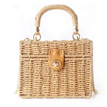 Handwoven Rattan vintage purse Bag Natural Chic Casual Handbag Beach Sea tote Basket Straw vacation ...