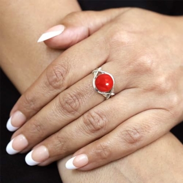 Stunning JEWELOPORIUM 925 Sterling Silver Red Stone Ring