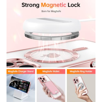 Meifigno Rose Gold iPhone 16 Pro Case with MagSafe