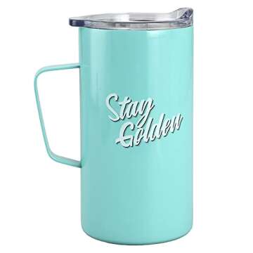 Bioworld Golden Girls TV Sitcom Stay Golden 24 Oz. Travel Stainless Steel Mug