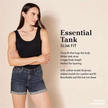 Amazon Essentials Women's Slim-Fit Tank Pack of 2, Navy & Sage Green