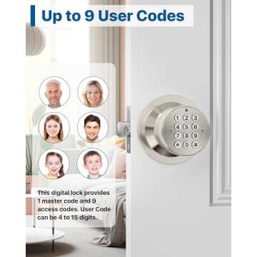 HIDALIFE Door Knob with Keypad, Keyless Entry Door Lock, Door Lock for Bedroom, Door Knob with Lock ...