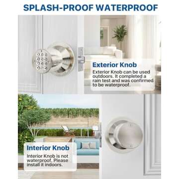 HIDALIFE Door Knob with Keypad, Keyless Entry Door Lock, Door Lock for Bedroom, Door Knob with Lock for Front Door Garage Home Apartment, Satin Nickel