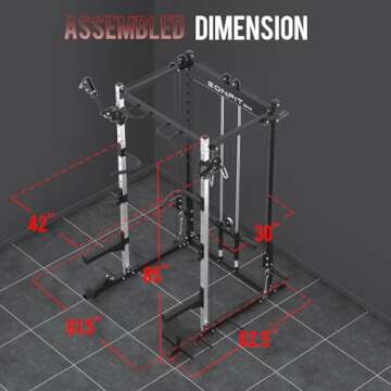 EonfitOmni Power Rack with Cable Crossover, Power Cage Squat Rack for Home Gym with Pulley System LAT Pulldown Free Motion Arms Fitness Machines with for Strength Training