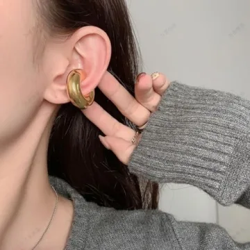 Chunky Gold & Silver Ear Cuff Set for Women