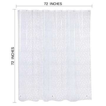 NTBAY EVA Clear Shower Curtain with Water Cube, Water-Repellent Liner with 3 Magnets for Bathroom, 72x72 Inches