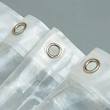 NTBAY EVA Clear Shower Curtain with Water Cube, Water-Repellent Liner with 3 Magnets for Bathroom, 72x72 Inches