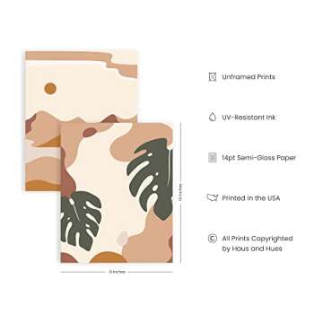 HAUS AND HUES Boho Prints Neutral Wall Art - Set of 6 Boho Art Prints Mid Century Modern Wall Art | ...