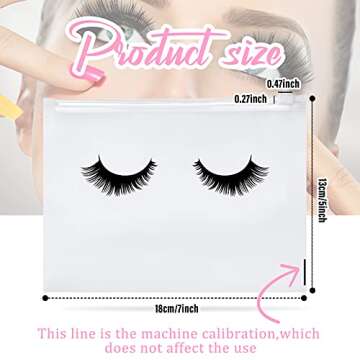 Tenare 50 Pieces Eyelash Bags Lash Bags For Clients Eyelash Aftercare Bags Eyelash Makeup Bags with Zipper for Women Girls (White Simple Style,7 x 5 Inch)