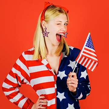 Handmade Beaded Patriotic Earrings for 4th of July